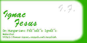 ignac fesus business card